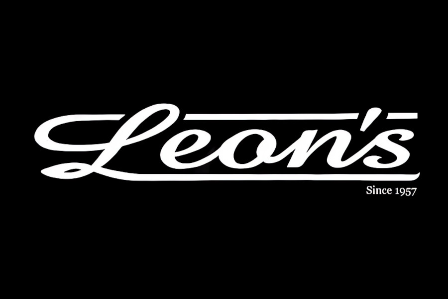 Leon’s logo in white script font on black background with “Since 1957” in small text.