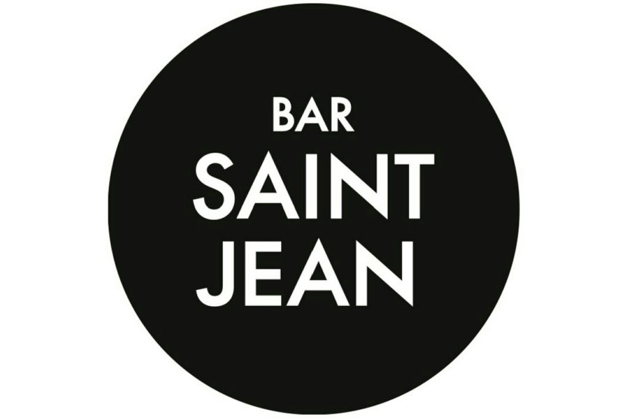 Black circular logo with white text reading “BAR SAINT JEAN” centered.