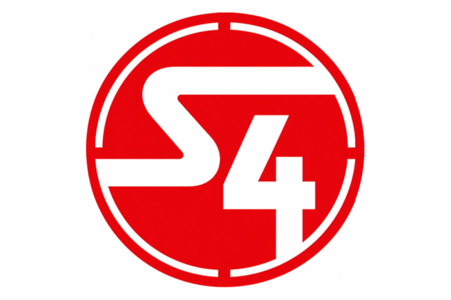 Logo of Station 4 featuring the white letters S4 inside a bold red circle against a plain white background.