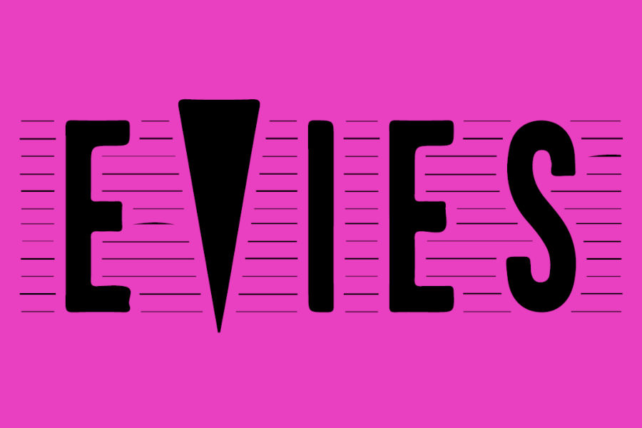 Logo of Evies Disco Diner in Melbourne featuring retro typography on pink background.