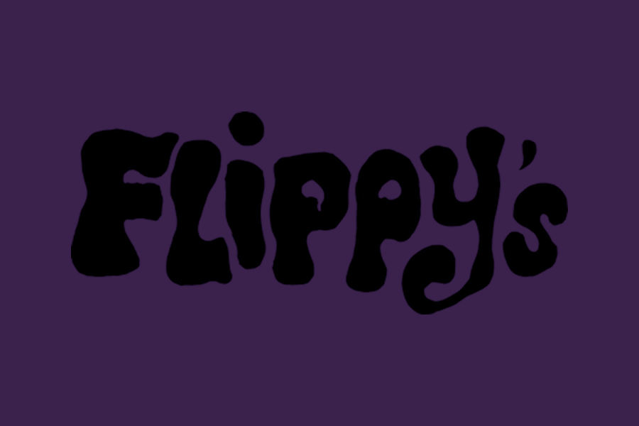 Logo of Flippy’s in Melbourne featuring playful black typography on purple background.