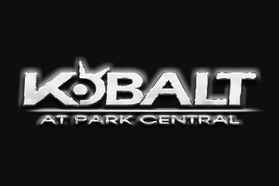 Logo of Kobalt featuring large metallic silver lettering with a star incorporated into the design on a black background.