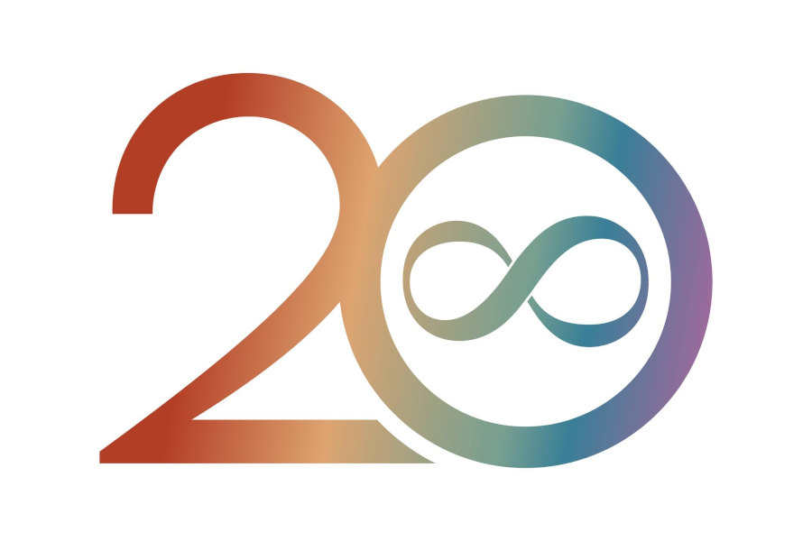 Gradient logo featuring the number 20 with the zero replaced by an infinity symbol, commemorating 5801’s 20th anniversary.