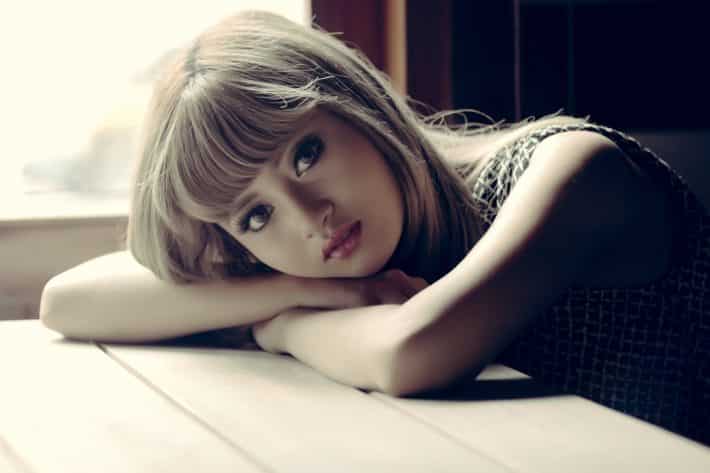 thinking girl
